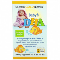 California Gold Nutrition, ДГК для детей, омега-3 с витамином D3, 1050 мг, 59 мл (2 жидк. унции) California Gold Nutrition, ДГК для детей, омега-3 с витамином D3, 1050 мг, 59 мл (2 жидк. унции)